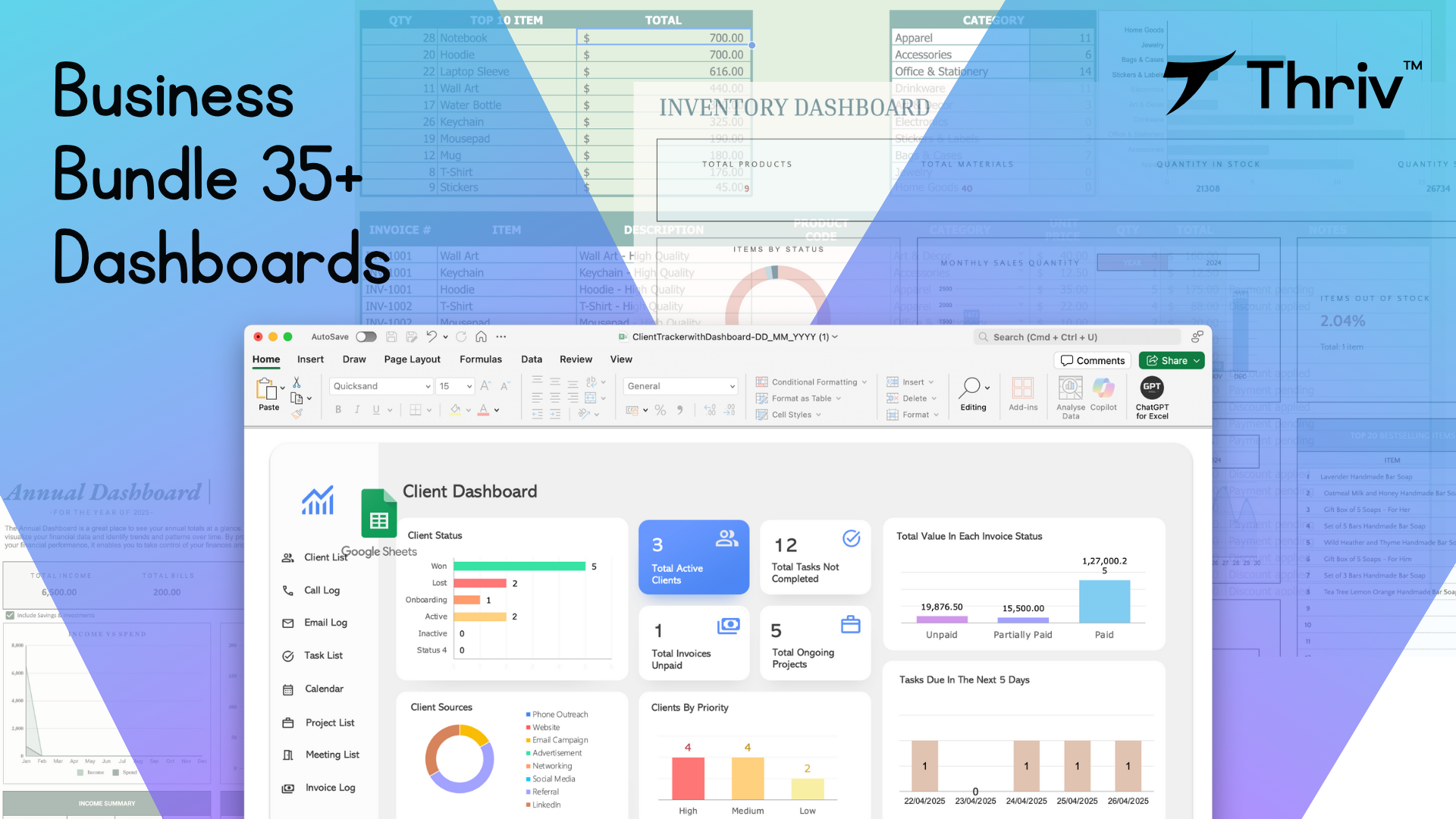 Business Toolkit - Excel Bundle - 35+ Dashboards